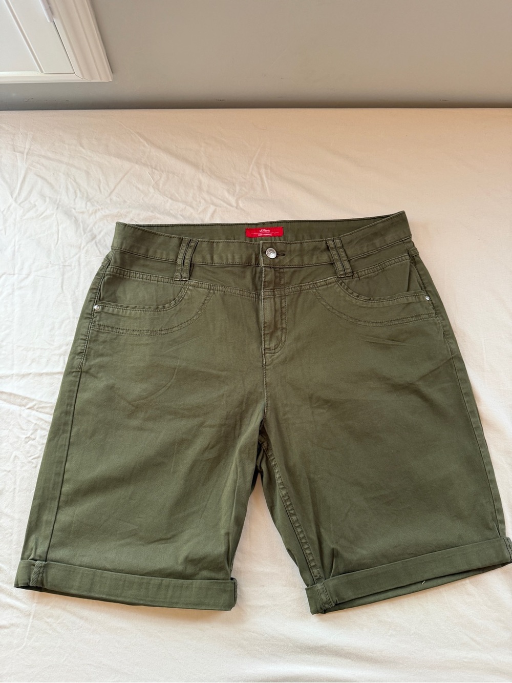 S. Oliver Women's Olive Green Bermuda Jean Shorts